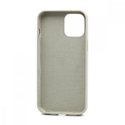 Чехол Silicone Case без лого для Apple iPhone 12 Pro Max/6.7 (полная защита) (010) светло серый