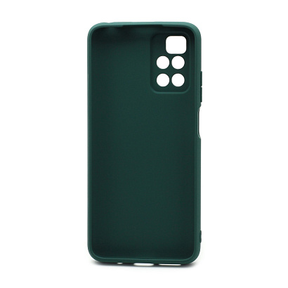 Чехол силиконовый с кожаной вставкой Leather Cover для Xiaomi Redmi 10 зеленый