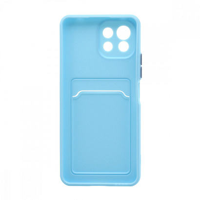 Чехол с кармашком и цветными кнопками для Xiaomi 11 Lite (007) голубой