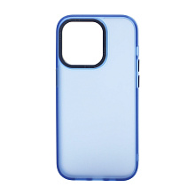 Чехол Metal Frame матовый для Apple iPhone 14 Pro/6.1 (003) синий
