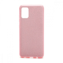 Чехол Fashion с блестками силикон-пластик для Samsung Galaxy A51 розовый