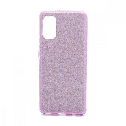 Чехол Fashion с блестками силикон-пластик для Samsung Galaxy A41 фиолетовый