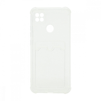 Чехол с кармашком противоударный для Xiaomi Redmi 9C/Redmi 10A прозрачный (001)