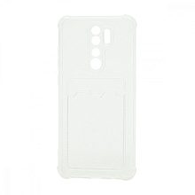 Чехол с кармашком противоударный для Xiaomi Redmi Note 8 Pro прозрачный (001)