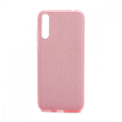 Чехол Fashion с блестками силикон-пластик для Huawei Y8p розовый