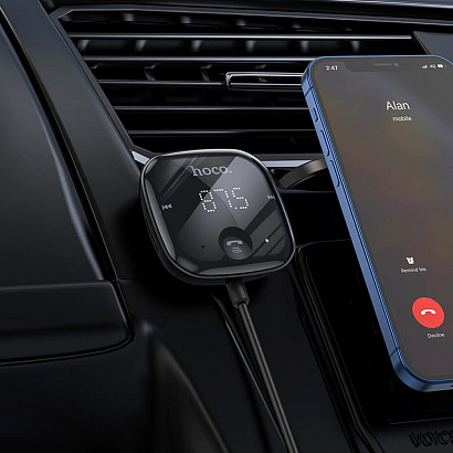 FM-модулятор Bluetooth Hoco E65 (TF/AUX) черный