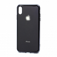 Чехол Silicone case Onyx с лого для Apple iPhone XS Max черный