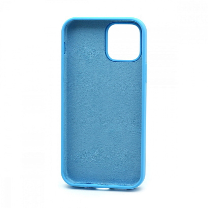 Чехол Silicone Case без лого для Apple iPhone 12/12 Pro/6.1 (полная защита) (016) голубой
