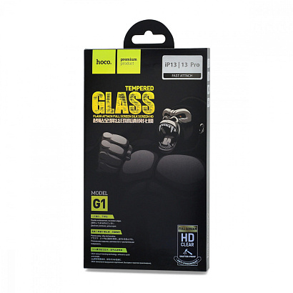 Защитное стекло HOCO G1 Flash Attach Full Screen для Apple iPhone 13/13 Pro/14/6.1 черное