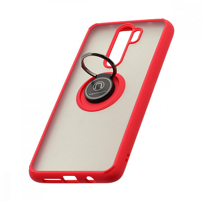 Чехол Shockproof Ring для Xiaomi Redmi Note 8 Pro (002) красно-черный