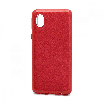 Чехол Fashion с блестками силикон-пластик для Samsung Galaxy A01 Core/M01 Core красный