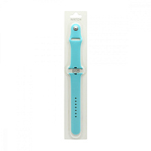 Силиконовый ремешoк для часов Apple Watch 38/40мм голубой (021) (L)