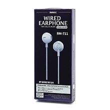 Наушники с микрофоном Remax Wired Earphone RM-711 (3.5 mm jack) черные