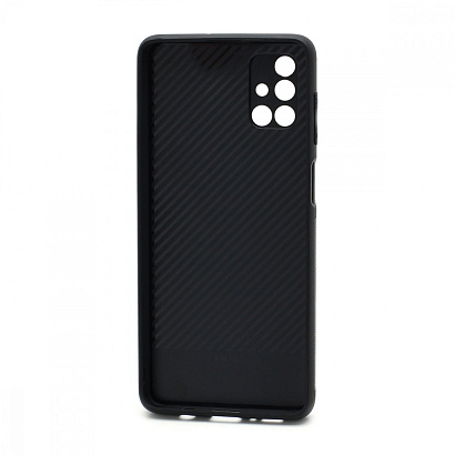 Чехол со стеклянной вставкой без лого для Samsung Galaxy М51 черный