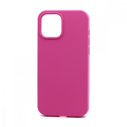 Чехол Silicone Case без лого для Apple iPhone 12 Pro Max/6.7 (полная защита) (054) темно розовый