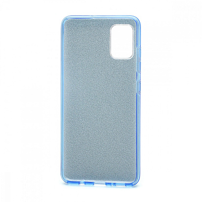 Чехол Fashion с блестками силикон-пластик для Samsung Galaxy A31 голубой