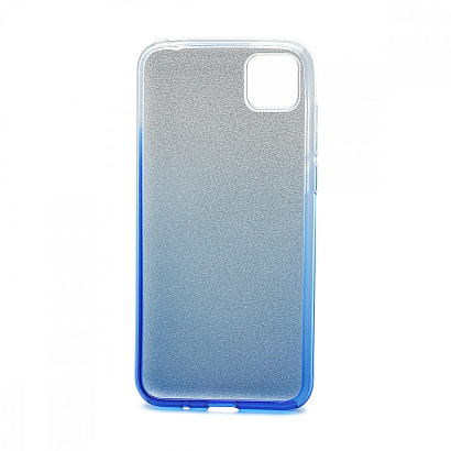 Чехол Fashion с блестками силикон-пластик для Huawei Honor 9S/Y5p серебристо-голубой