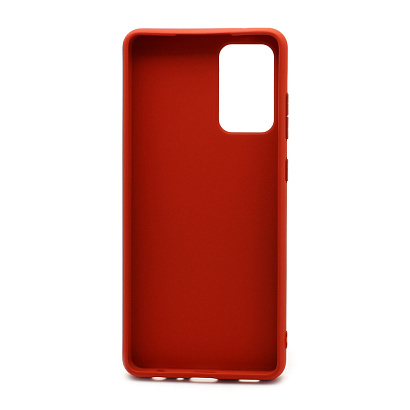 Чехол силиконовый с кожаной вставкой Leather Cover для Samsung Galaxy A72 красный