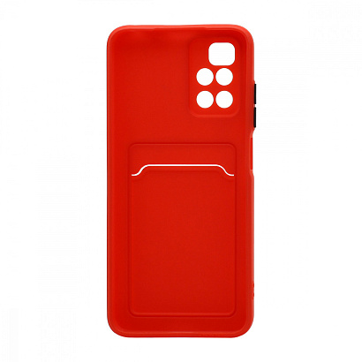Чехол с кармашком и цветными кнопками для Xiaomi Redmi 10 (010) красный