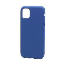 Чехол Silicone Case без лого для Apple iPhone 11/6.1 (полная защита) (046) синий