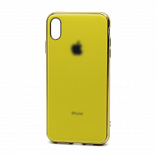 Чехол Silicone case Onyx с лого для Apple iPhone XS Max желтый