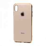 Чехол Silicone case Onyx с лого для Apple iPhone XS Max розовый