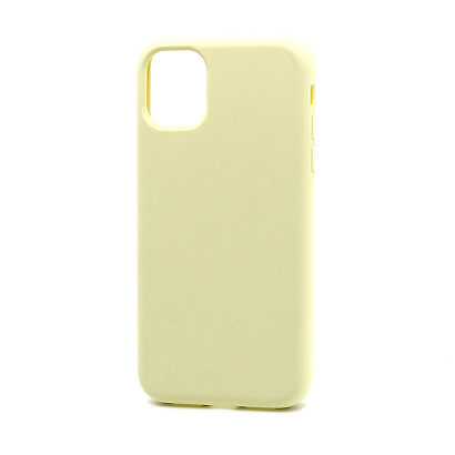 Чехол Silicone Case без лого для Apple iPhone 11/6.1 (полная защита) (051) светло желтый