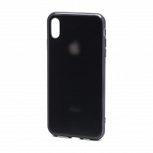 Чехол Silicone case Onyx с лого матовые для Apple iPhone XS Max черный
