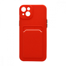 Чехол с кармашком и цветными кнопками для Apple iPhone 14 Plus/6.7 (010) красный