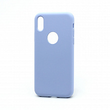 Чехол OKOZ Silicone Case для Apple iPhone X/XS полная защита (002) светло-голубой