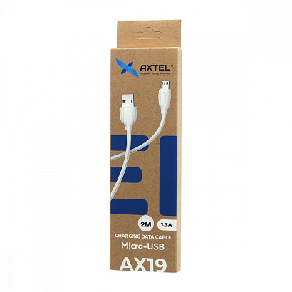 Кабель USB - Micro USB Axtel AX19 (200см) белый