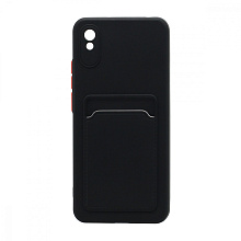 Чехол с кармашком и цветными кнопками для Xiaomi Redmi 9A (006) черный