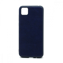 Чехол силиконовый с кожаной вставкой Leather Cover для Huawei Honor 9S/Y5p синий