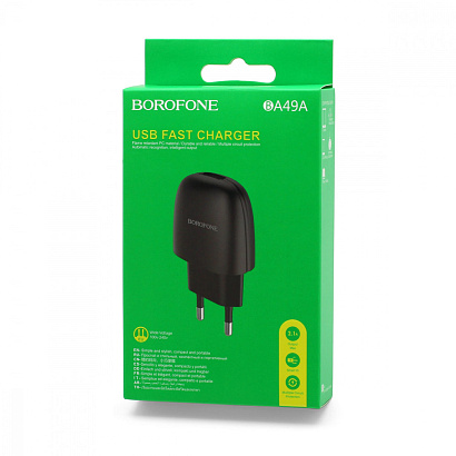СЗУ с выходом USB Borofone BA49A (2.1А) черное