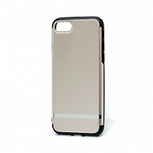 Чехол Boutop силикон-алюминий для Apple iPhone 7/8/SE 2020 (003) золотистый карбон с серебр