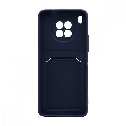 Чехол с кармашком и цветными кнопками для Huawei Honor 50 Lite/Nova 8i (001) темно синий