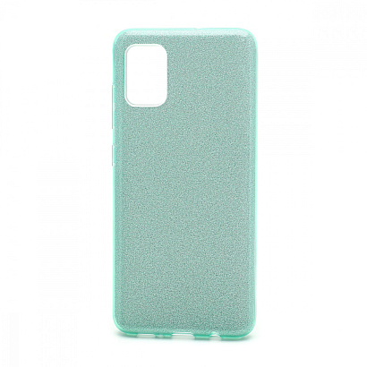 Чехол Fashion с блестками силикон-пластик для Samsung Galaxy A51 зеленый