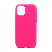 Чехол Silicone Case без лого для Apple iPhone 12/12 Pro/6.1 (полная защита) (047) ярко розовый