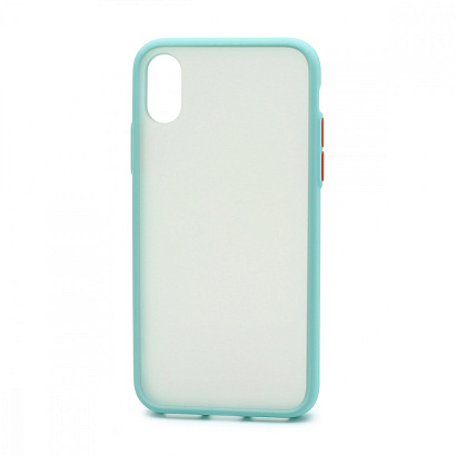 Чехол Shockproof Lite силикон-пластик для Apple iPhone X/XS голубо-оранжевый