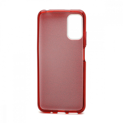 Чехол Fashion с блестками силикон-пластик для Xiaomi Redmi Note 10T красный