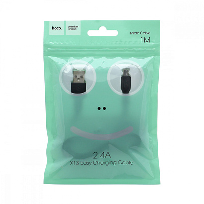 Кабель USB - Micro USB HOCO X13 "Easy" (2.4A, 100см) черный