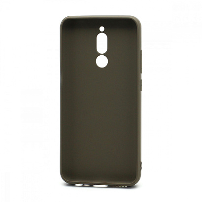 Чехол силиконовый с кожаной вставкой Leather Cover для Xiaomi Redmi 8 коричневый