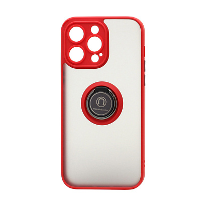 Чехол Shockproof Ring для Apple iPhone 14 Pro Max/6.7 (002) красно-черный