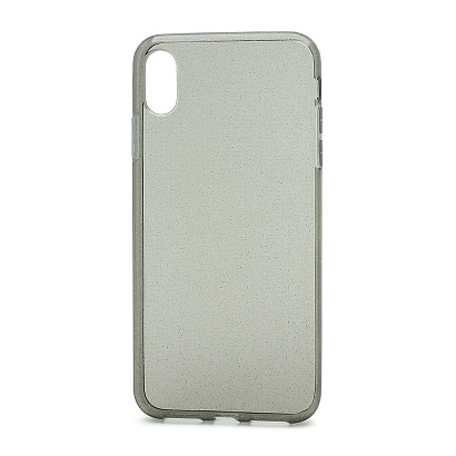 Чехол силиконовый с блестками прозрачный для Apple iPhone XS Max темный