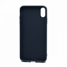 Чехол силиконовый с кожаной вставкой Leather Cover для Apple iPhone XS Max синий