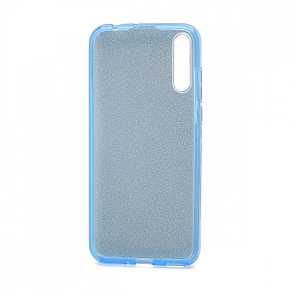 Чехол Fashion с блестками силикон-пластик для Huawei Y8p голубой