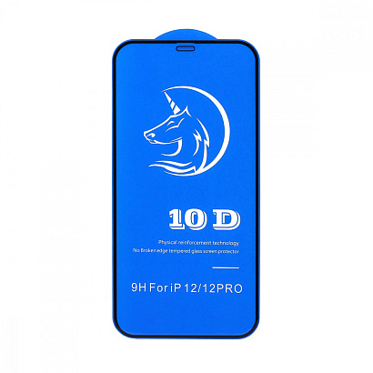 Защитное стекло 6D (T.M) для Apple iPhone 12/12 Pro/6.1 черное тех. пак
