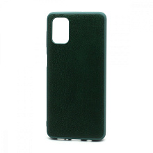 Чехол силиконовый с кожаной вставкой Leather Cover для Samsung Galaxy M51 зеленый
