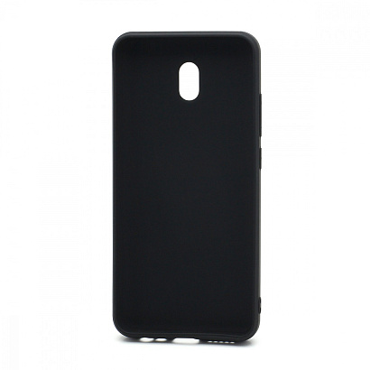 Чехол силиконовый с кожаной вставкой Leather Cover для Xiaomi Redmi 8A черный