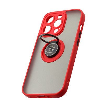 Чехол Shockproof Ring для Apple iPhone 14 Pro/6.1 (002) красно-черный